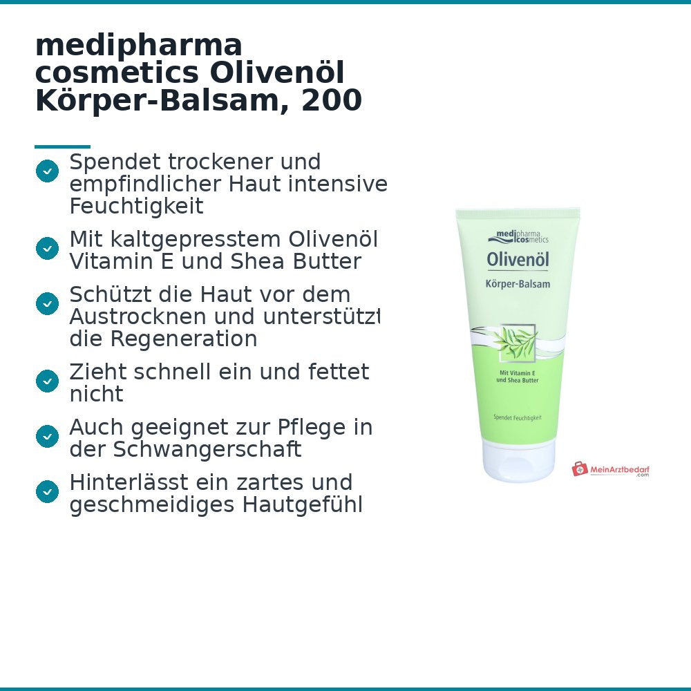 medipharma cosmetics Bálsamo Corporal de Aceite de Oliva, 200 ml