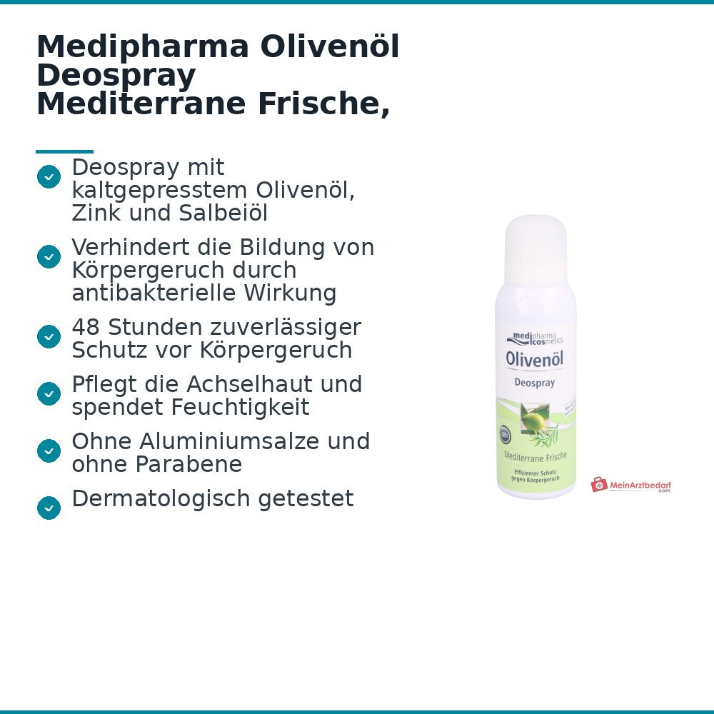 Medipharma Olivenöl Deospray Mediterrane Frische, 125 ml