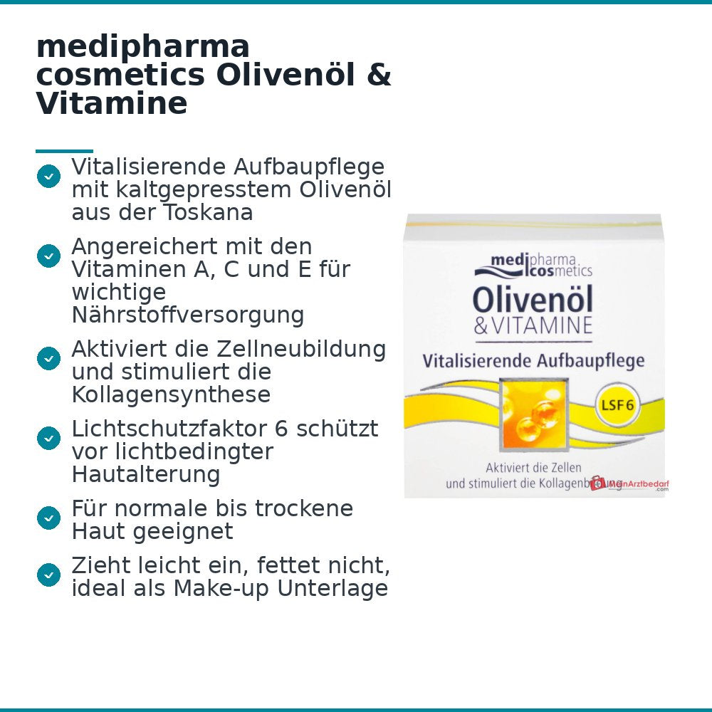 medipharma cosmetics Olijfolie & Vitaminen Vitaliserende Verzorging SPF 6, 50 ml