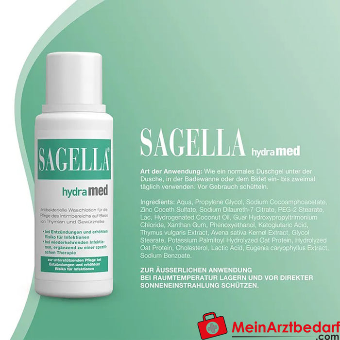 SAGELLA hydramed : lotion de lavage antibactérienne pour les parties intimes, 100ml