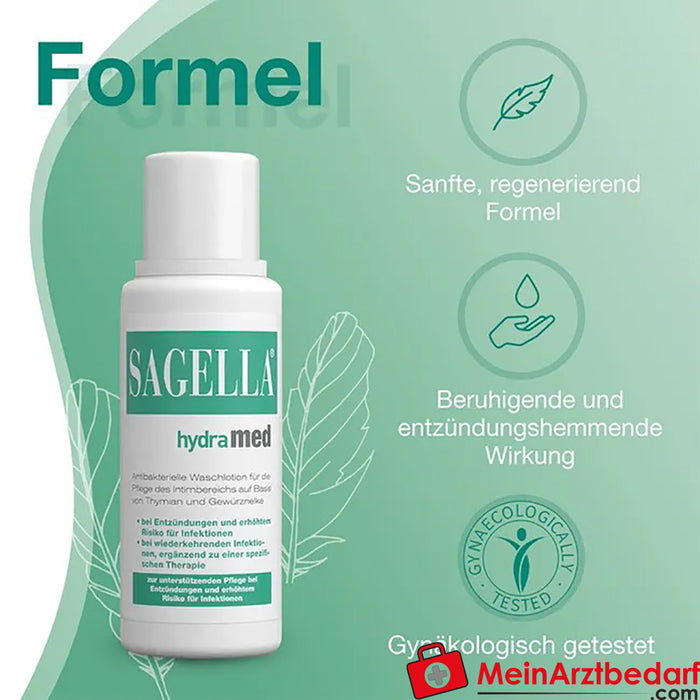 SAGELLA hydramed : lotion de lavage antibactérienne pour les parties intimes, 100ml