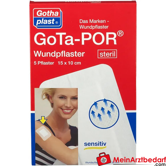 GoTa-Por wound plasters sterile 15 x 10 cm, 5 pcs.