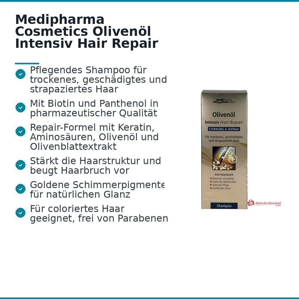 Shampooing Réparateur Intensif à l'Huile d'Olive Medipharma Cosmetics, 200 ml
