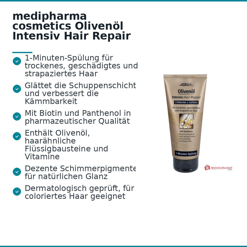 medipharma cosmetics Balsamo Riparatore Intensivo all’Olio d’Oliva 1 Minuto, 200 ml
