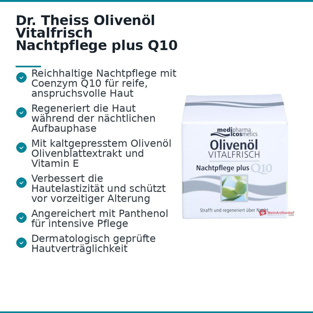 Dr. Theiss Olijfolie Vitalfris Nachtverzorging plus Q10 Crème, 50 ml