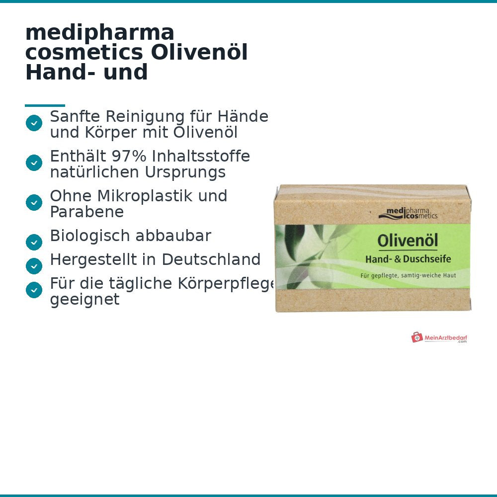 medipharma cosmetics Olivenöl Hand- und Duschseife, 100 g