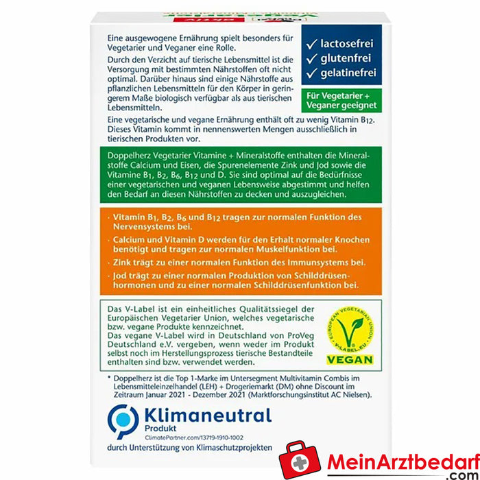 Doppelherz® aktiv Vegetarier Vitamine+Mineralstoffe Tabletten, 30 St.