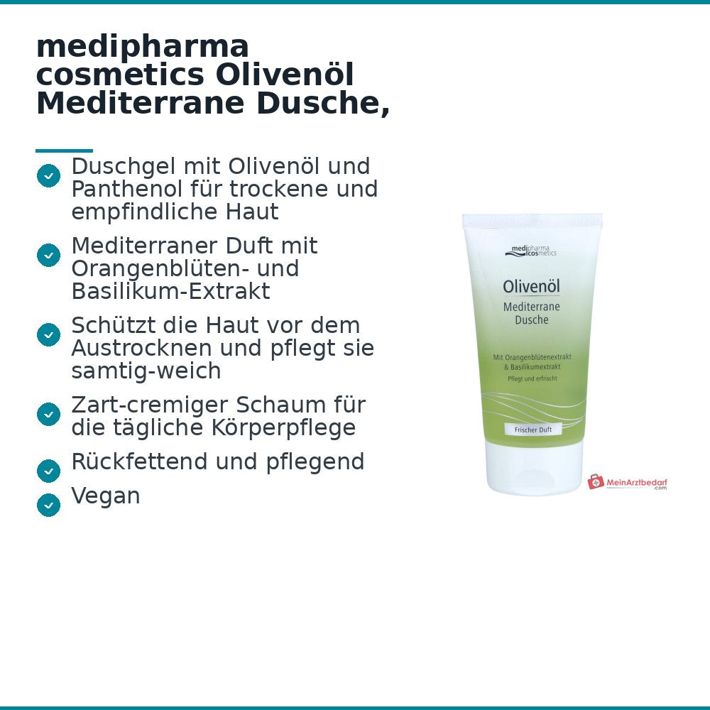 medipharma cosmetics Gel de Ducha Mediterráneo de Aceite de Oliva, 150 ml