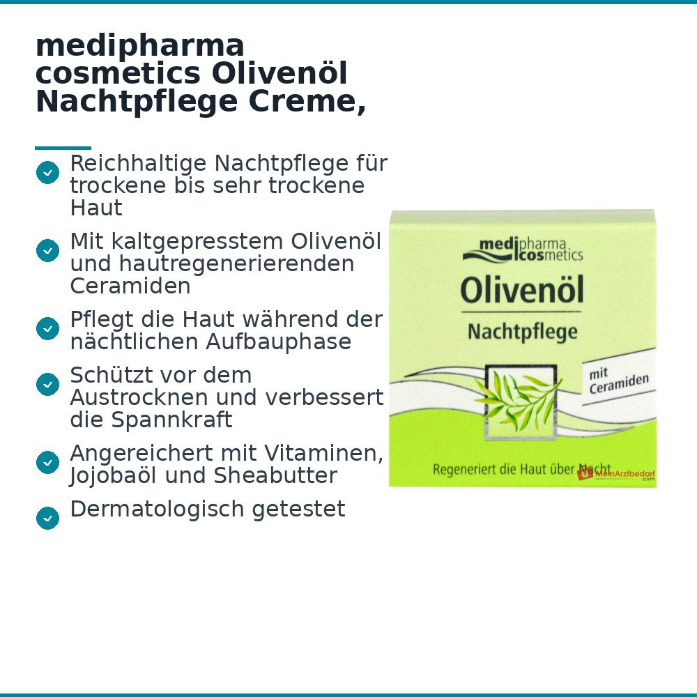 medipharma cosmetics Olivenöl Nachtpflege Creme, 50 ml