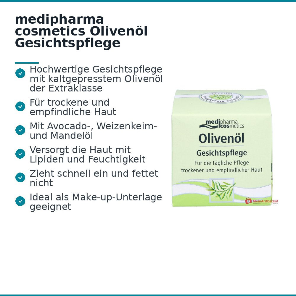 medipharma cosmetics Crème de soins pour le visage à l'huile d'olive, 50 ml