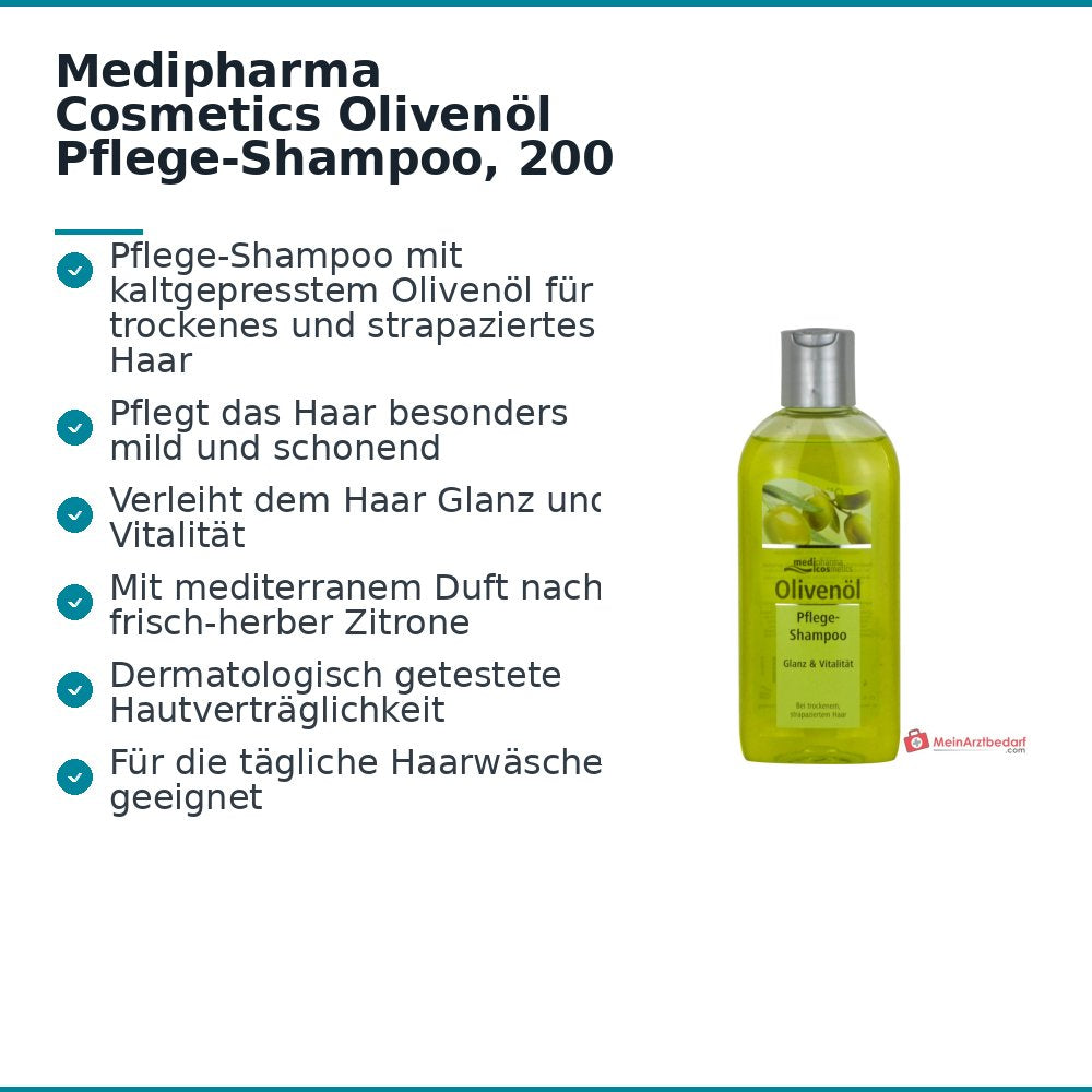 Medipharma Cosmetics Shampoo nutritivo all'olio d'oliva, 200 ml