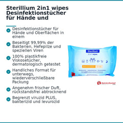 Sterillium 2in1 wipes Desinfektionstücher für Hände und Flächen, 15 St..