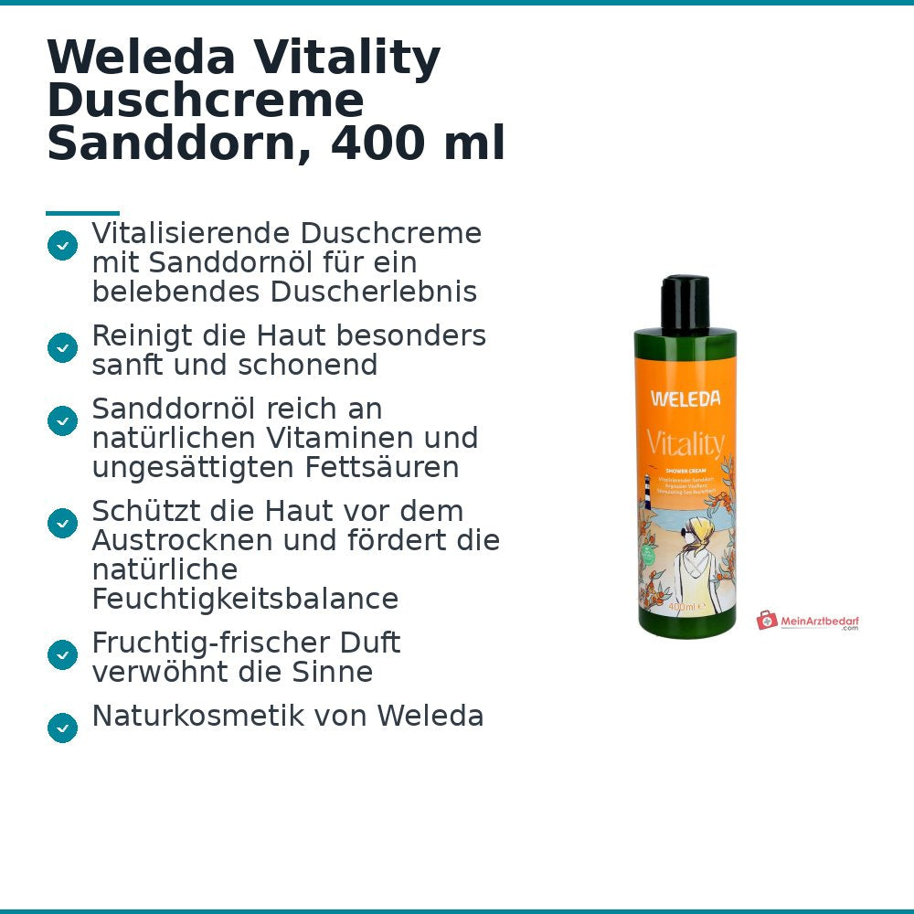 Weleda Crema de Ducha Vitalizante de Espino Amarillo, 400 ml