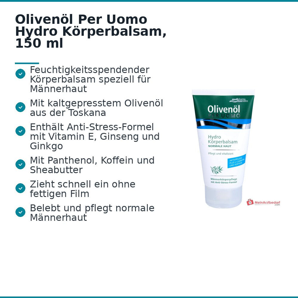 Olivenöl Per Uomo Hydro Bálsamo Corporal, 150 ml