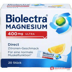Hermes Biolectra Magnesium 400 mg Ultra Direct Zitronen-Geschmack Micro-Pellets, 20 Sticks.