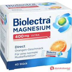 Biolectra Magnesium 400 mg ultra Direct Orangengeschmack Micro-Pellets, 40 Sticks.