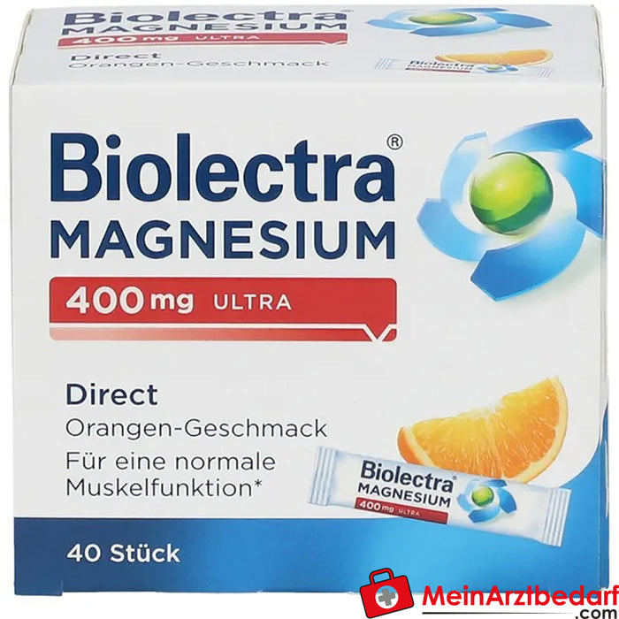 Biolectra® Magnesium ultra Direct 400 毫克橙色，40 粒装