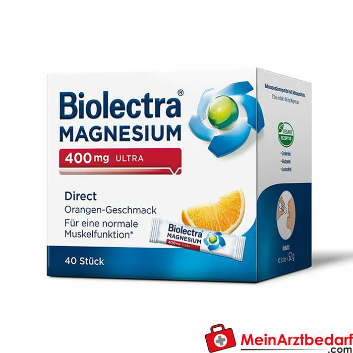 Biolectra® Magnesium ultra Direct 400 mg Laranja, 40 Cápsulas