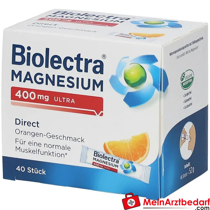 Biolectra® Magnésium ultra Direct 400 mg Orange, 40 pcs.