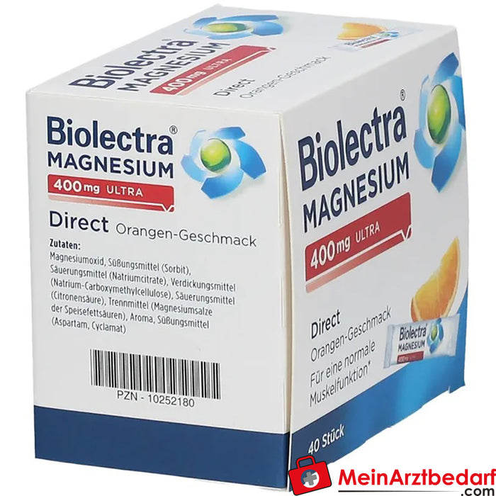 Biolectra® Magnesium ultra Direct 400 mg Sinaasappel, 40 Capsules