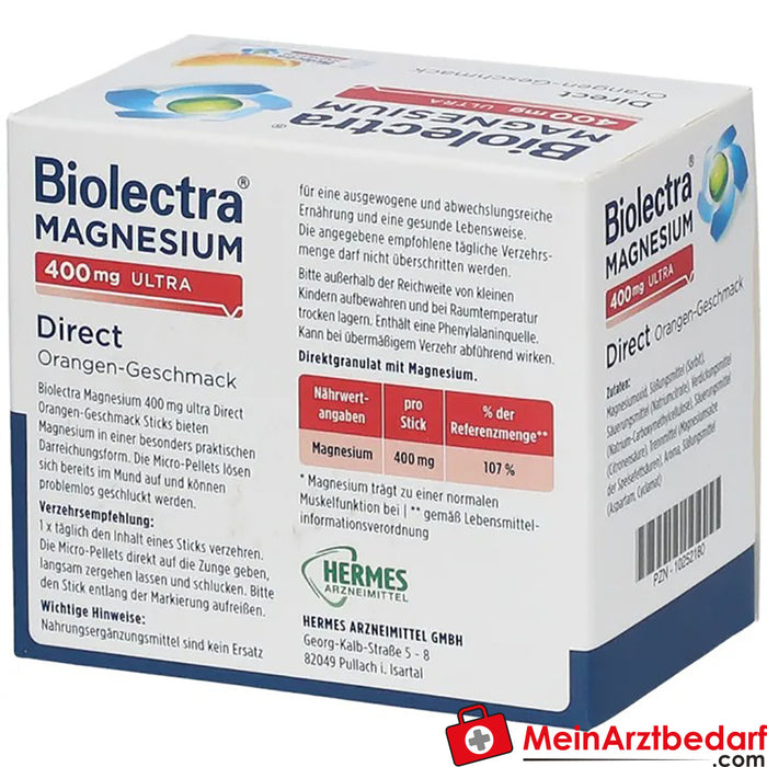 Biolectra® Magnesium ultra Direct 400 mg Laranja, 40 Cápsulas