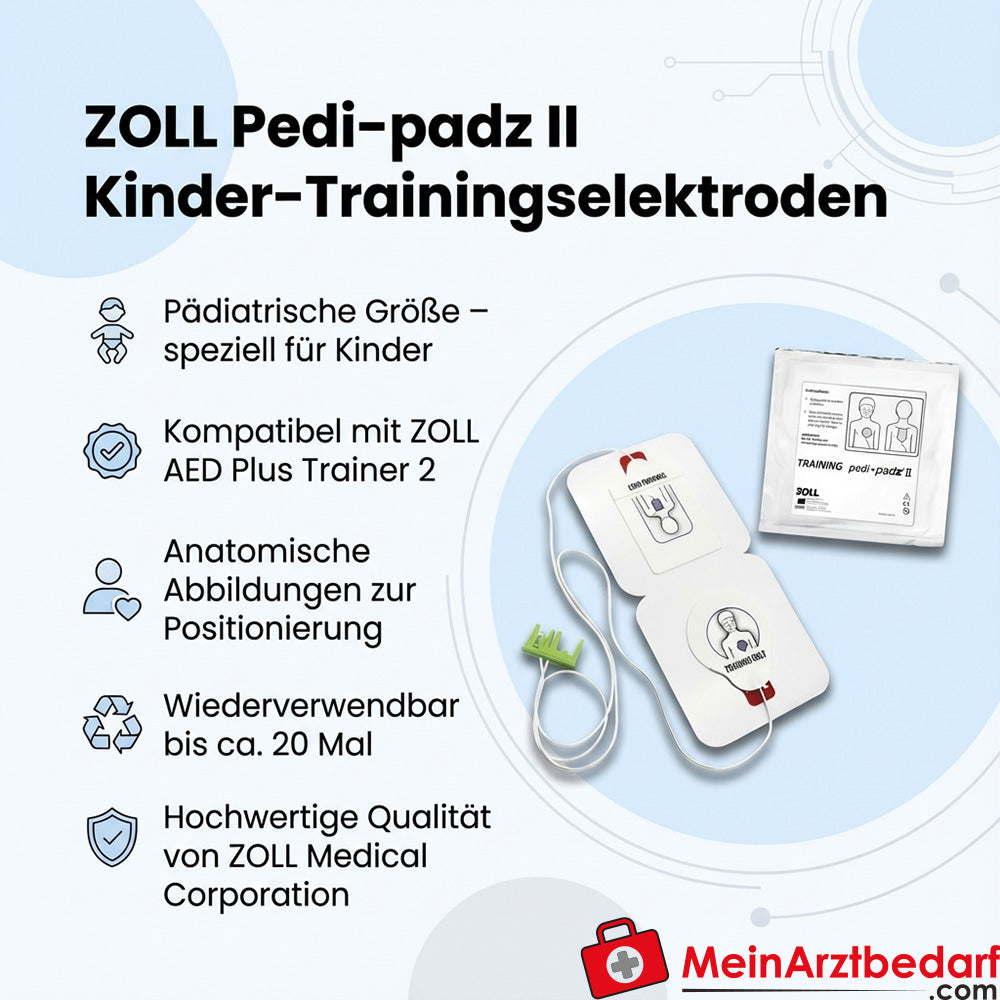 ZOLL Pedi-padz II pädiatrische Trainingselektroden für AED Plus Trainer 2 6 Stück