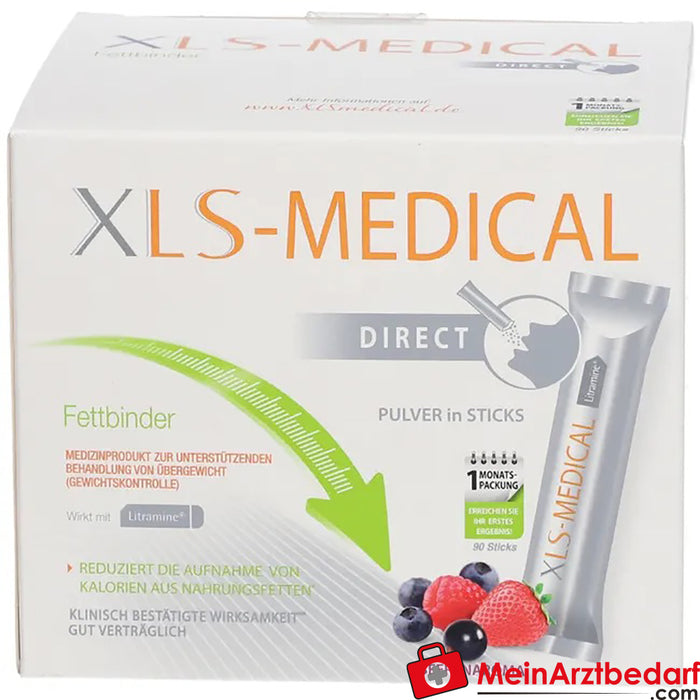 XLS-MEDICAL Ligante de Gordura DIRECT Sticks com um agradável sabor a frutos silvestres, 90 st.