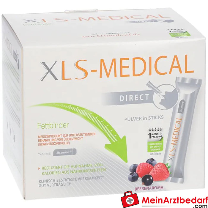 XLS-MEDICAL Ligante de Gordura DIRECT Sticks com um agradável sabor a frutos silvestres, 90 st.