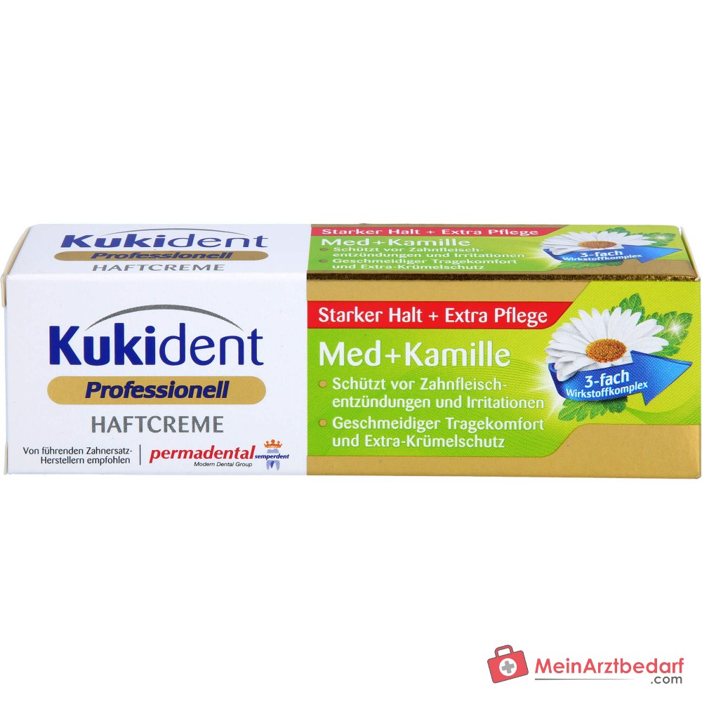 Kukident Super-Haftcreme Med Kamille / Minze Creme, 40 g.