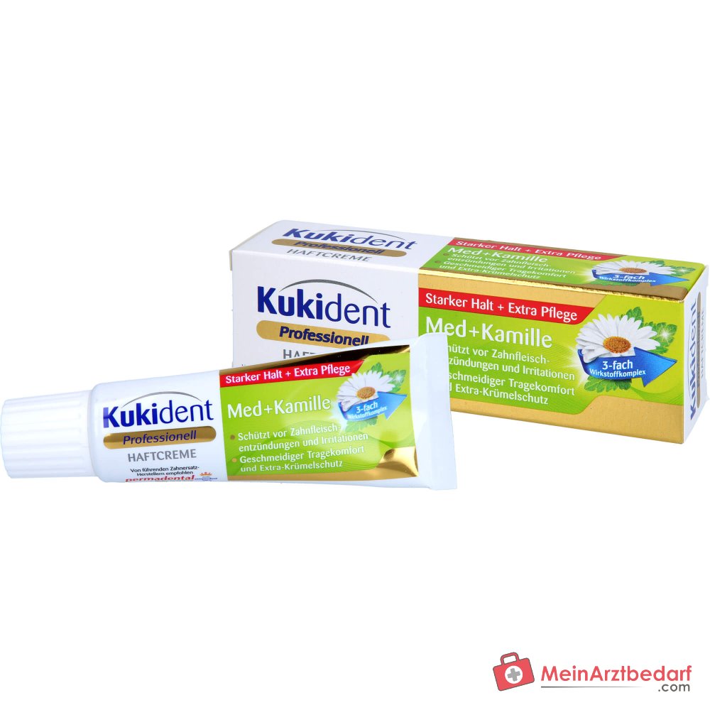 Kukident Super-Haftcreme Med Kamille / Minze Creme, 40 g.