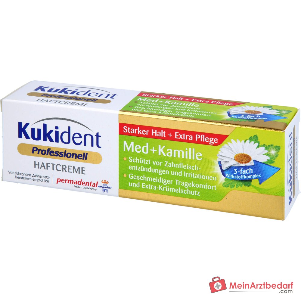Kukident Super-Haftcreme Med Kamille / Minze Creme, 40 g.
