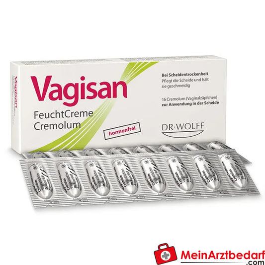 Vagisan FeuchtCreme Cremolum: Hormonfreies Vaginalzäpfchen bei trockener Scheide, 16 St..