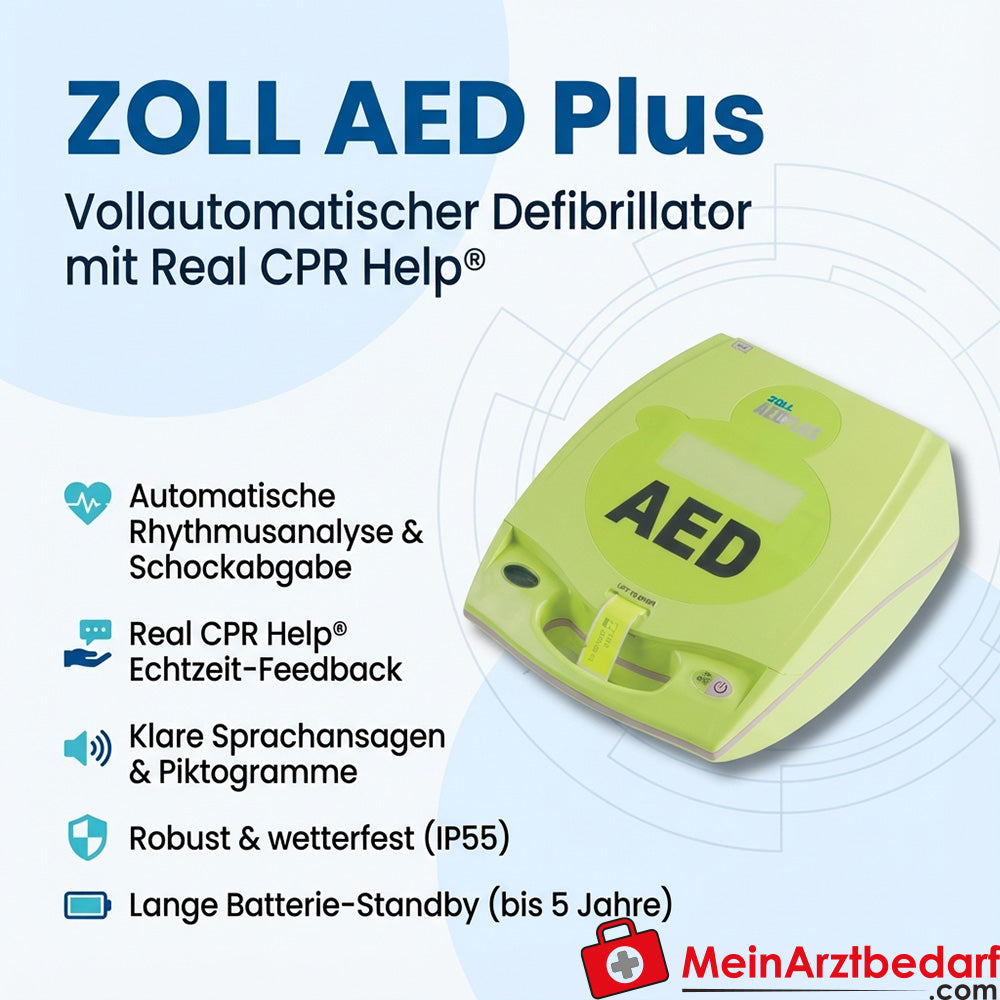 ZOLL AED Plus Vollautomatischer Defibrillator, Real CPR Help, IP55