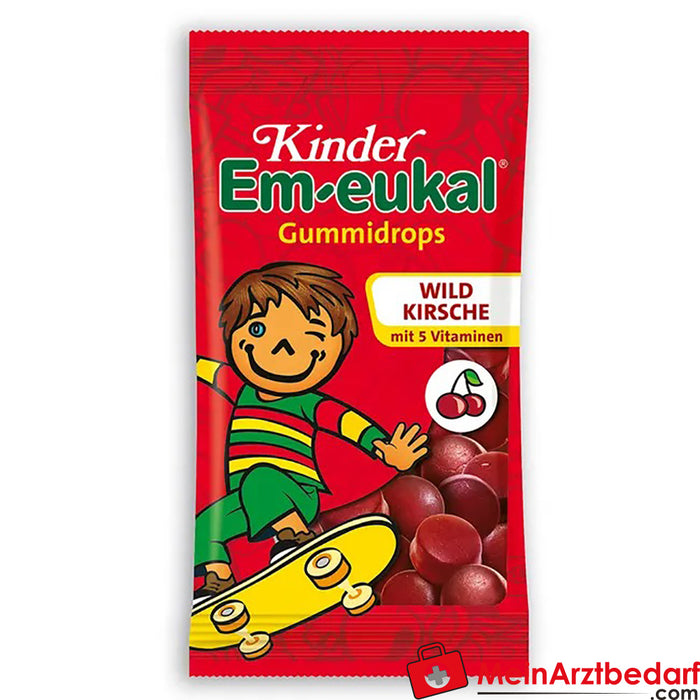Gocce di gomma Em-eukal® per bambini con zucchero di ciliegia selvatica, 75g