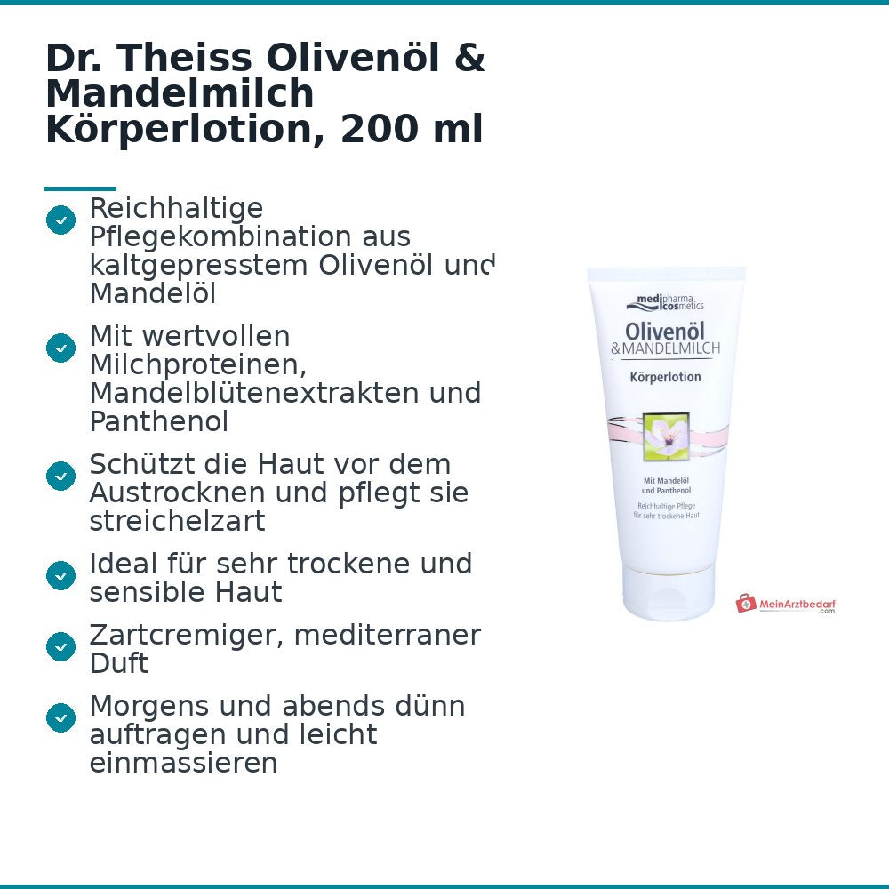 Dr. Theiss Olijfolie & Amandelmelk Bodylotion, 200 ml
