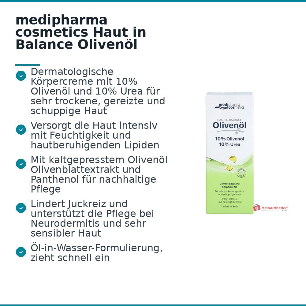 medipharma cosmetics Haut in Balance Olivenöl Dermatologische Körpercreme, 200 ml