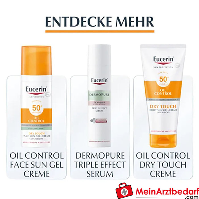 Eucerin® Oil Control Face Sun Gel-Creme SPF 30 - haute protection solaire, également pour les peaux à tendance acnéique, 50ml