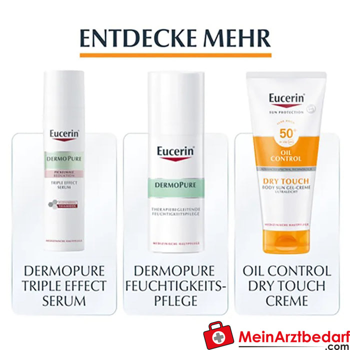 Eucerin® Oil Control Face Sun Gel-Crema FPS 50+ - protección solar muy alta con efecto antibrillos durante 8 horas, también para pieles propensas al acné.