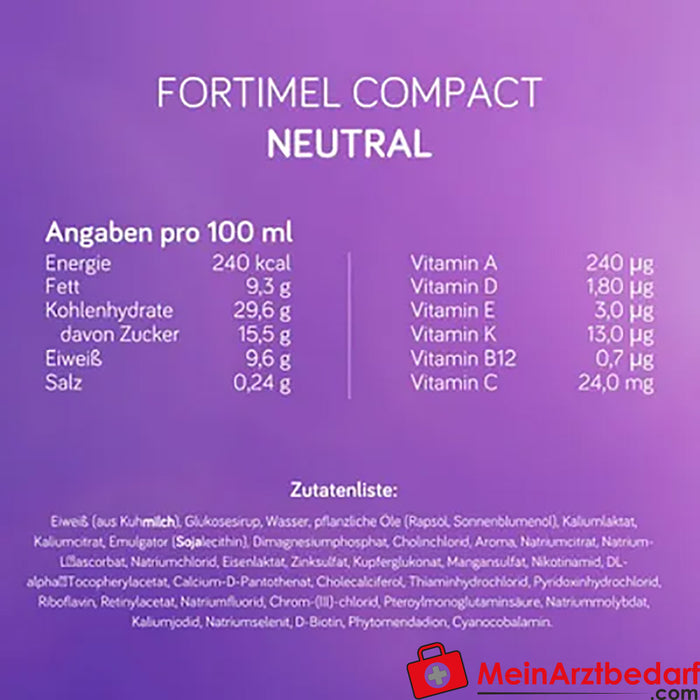 Fortimel® Compact 2.4 Bebida nutricional neutra, 32 unid.