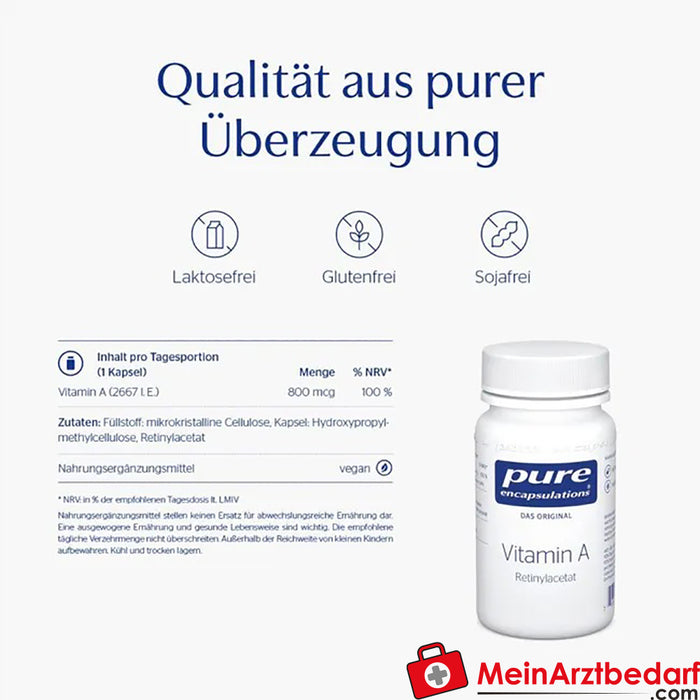 Pure Encapsulations® Gélules de vitamine a acétate de rétinyle, 60 gélules