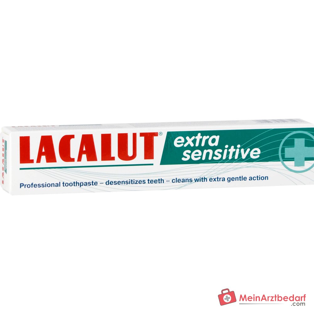 Lacalut extra sensitive Kaliumchlorid / Strontiumacetat / Aluminiumlactat / Natriumfluorid / Olaflur Zahncreme, 75 ml.