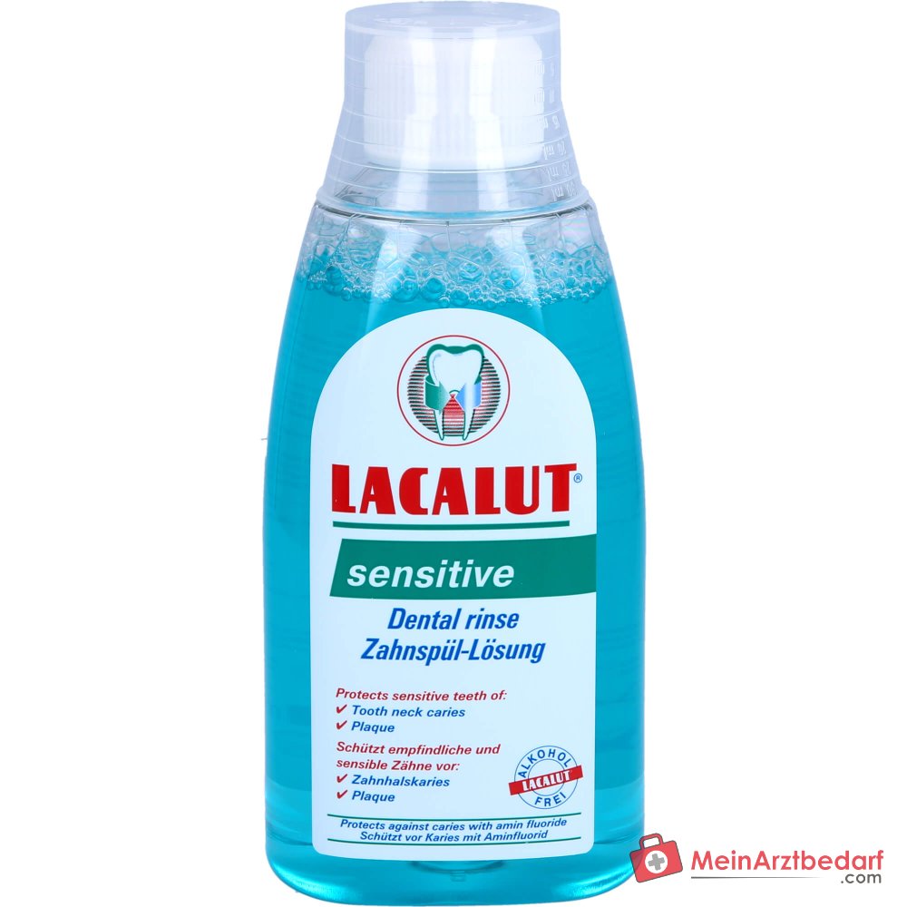 Lacalut sensitive Aminfluorid / Kaliumchlorid / Chlorhexidin Zahnspül-Lösung, 300 ml.