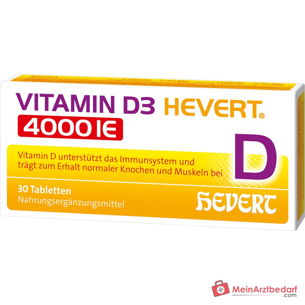 Hevert Vitamin D3 Cholecalciferol Tabletten 4000 IE, 30 St.