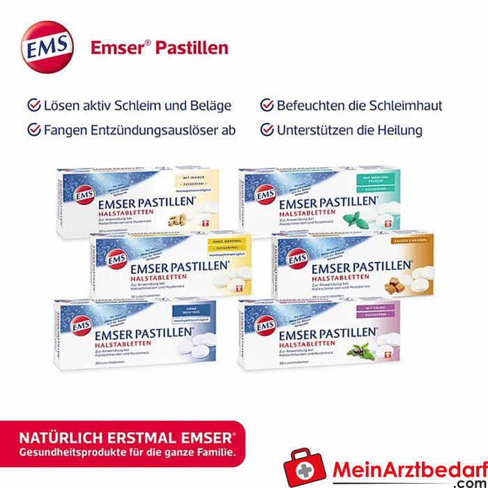 EMSER Pastilles® met menthol frisheid suikervrij, 30 stuks.