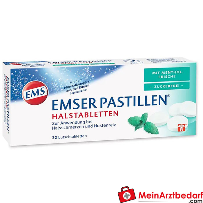 EMSER Pastilles® com frescura de mentol, sem açúcar, 30 unid.