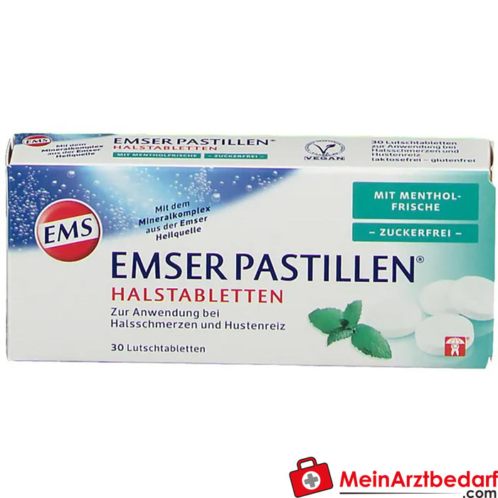 EMSER Pastilles® mentol ferahlığı ile şekersiz, 30 adet.