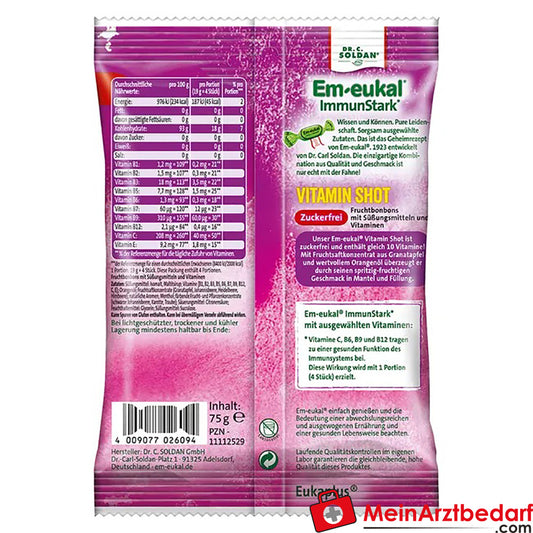 Em-eukal® ImmunStark® VITAMIN SHOT Bonbon Zuckerfrei, 75g.