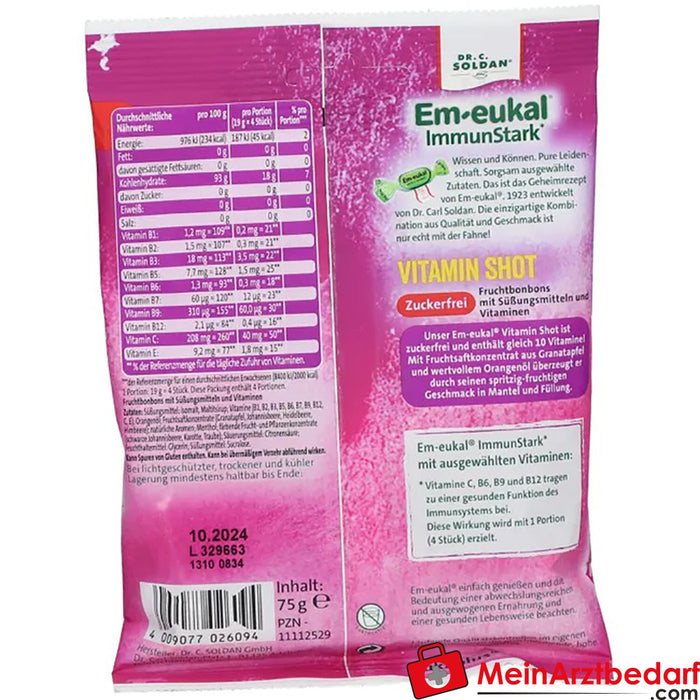 Em-eukal® ImmunStark® VITAMIN SHOT 无糖糖果，75 克