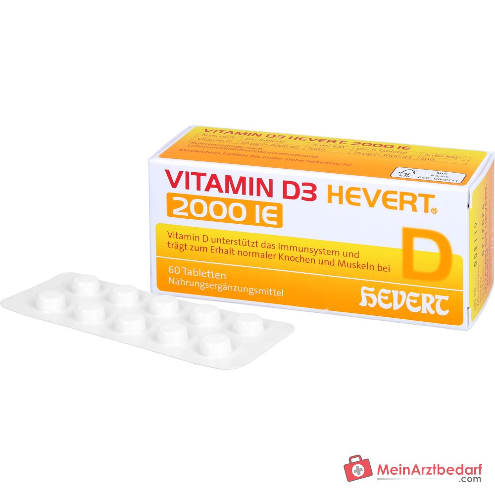 Hevert Vitamin D3 Cholecalciferol Tabletten, 60 St.