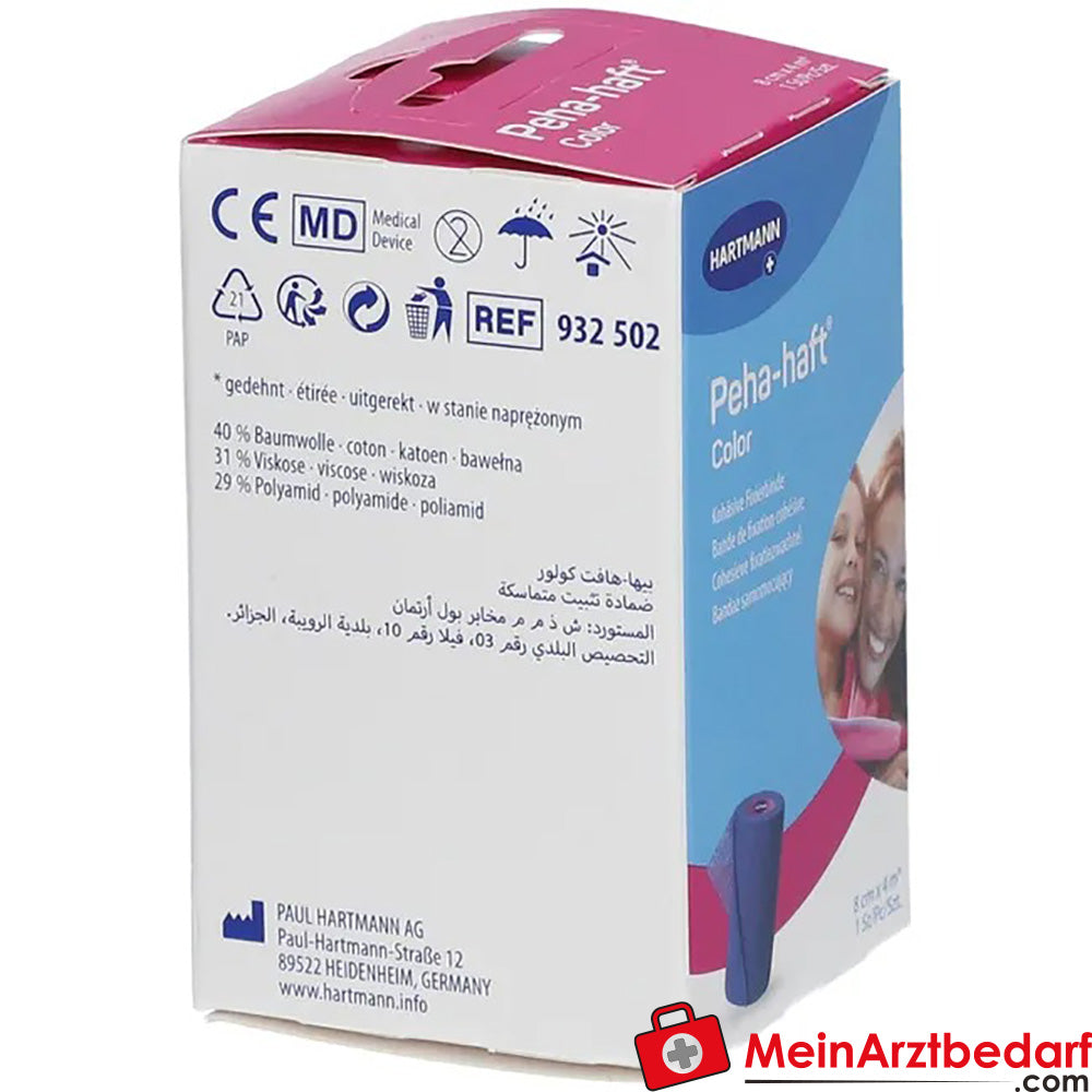Peha-haft® Color latexfrei Fixierbinde blau 8 cm x 4 m blau, 1 St..